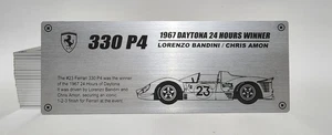 1/8 Ferrari 330 P4 #23 Metal Name Plate Plaque for Deagostini Centauria etc - Picture 1 of 2