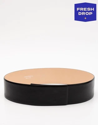 PVP €325 EMPORIO ARMANI Cinturón Cintura Cuero Sintético Talla 85/34 Negro Hecho en Italia Foto 1 de 4