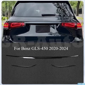 Fit Benz GLS 450 2020-2025 Rear Tailgate Trunk Lid Cover Trim Gloss Black 3X - Picture 1 of 6