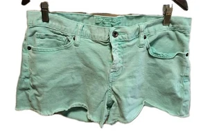 Lucky Brand Riley Shorts Low Rise, Turquoise Denim, Raw Hem, Größe 10/30 Damen - Bild 1 von 13