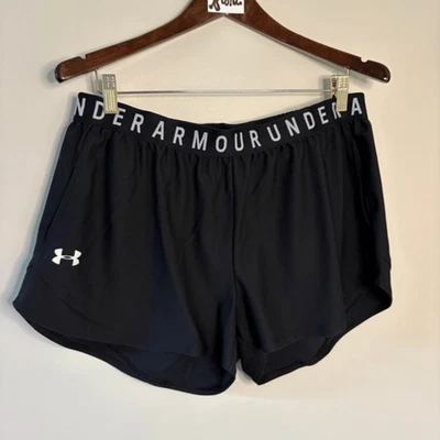 Under Armour Black Athletic Shorts Pockets women's XL great preworn condition - Image 1 of 4