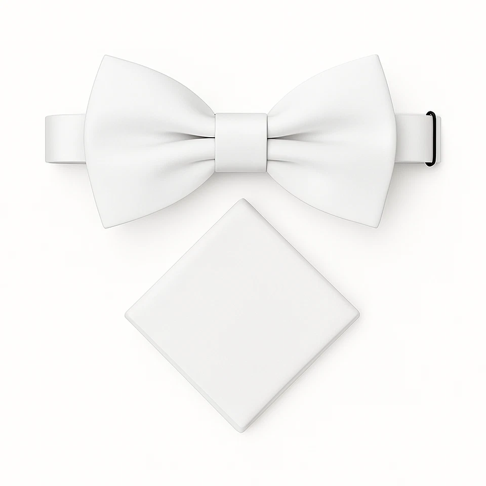 Juego de pañuelos de pajarita con clip preatado formal de color liso para hombre Foto 1 de 1