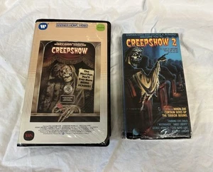 CREEPSHOW 1 & 2 VHS LOT WARNER BIG BOX NEW WORLD VIDEO HORROR 1982 1987 VINTAGE - Picture 1 of 3