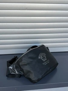 Versace Belt Bag Travel Mens Unisex Fanny Pack Black Silver Accents Medusa BNIB - Picture 1 of 8