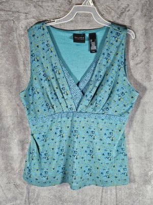 Axcess Tank Top Women’s Large Multicolo Abstract V Neck Sleeveless Stretch Lined - Image 1 of 4