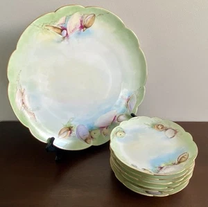 Lotto di 7 - Piatti P E P, T & V Limoges France dipinti a mano SEA LIFE 7” e 12” - Foto 1 di 24
