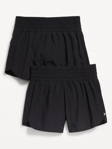 Old Navy Black High-Waisted Dolphin-Hem Run Shorts 2-Pack for Girls New with Tag - Picture 1 of 1