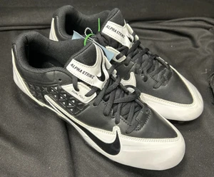 NEW Nike Alpha Strike 579371010 WhiteBlack Football Cleats Shoes Sz 9 - Picture 1 of 6