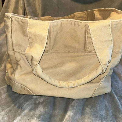 J. Современная сумка-тоут Crew желтовато-коричневая 100% хлопок холст опрятная работа - Изображение 1 из 4