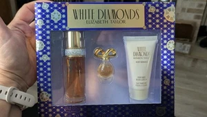Vintage Elizabeth Taylor White Diamonds Gift Set of 3 Parfum Eau de Toilette - Picture 1 of 9