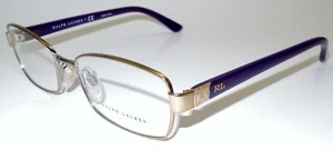 RALPH LAUREN RL 5079 9252 GOLD METAL AND PURPLE TEMPLES EYEGLASSES 135 52 -16 - Picture 1 of 3