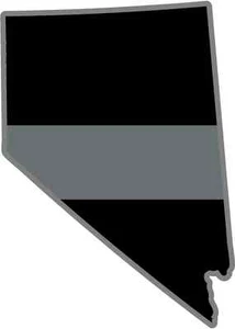 4" Nevada NV State Thin SILVER Line Corrections Officer Guard Decal Sticker - Bild 1 von 1