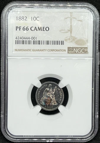 1882 Seated Liberty Dime Proof PCGS PR66CAM 🔥 Toned Cameo PF 10C Cover