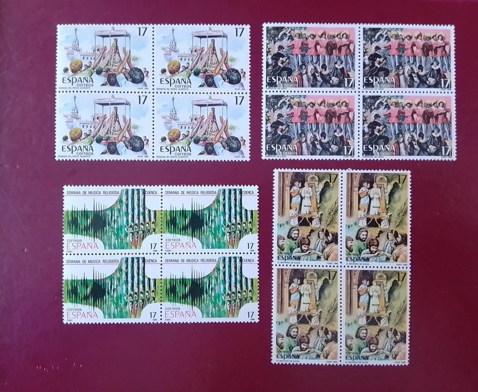 SELLOS ESPAÑA MNH 1986 BLOQUES 4 FIESTAS POPULARES ESPAÑOLAS  - Imagen 1 de 1