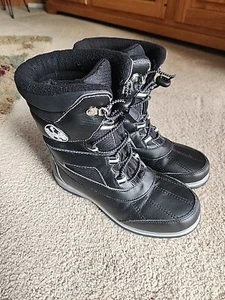 Totes Sammy Boots Youth Kids Size 5 Black Winter Snow Rain Pull-on  - Picture 1 of 9