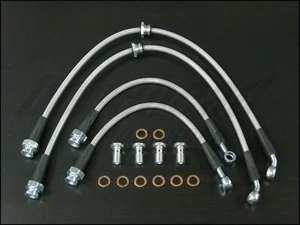 Techna-Fit Stainless Steel Braided Brake Lines for 1989-1994 Nissan 240SX S13 - Picture 1 of 5