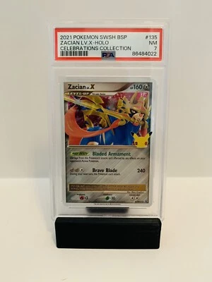 PSA 7 NM 2021 POKEMON SWSH BSP ZACIAN LV.X-HOLO CELEBRATIONS COLLECTION  - Image 1 of 2