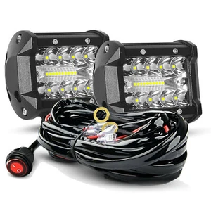 2x 4" Inch LED Work Light Bar Pods Flood Spot Combo Fog Driving Offroad SUV ATV - Picture 1 of 19
