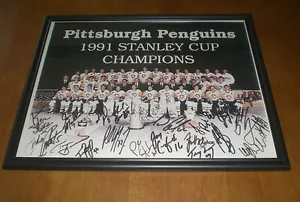 1991 STANLEY CUP CHAMPIONS PITTSBURGH PENGUINS FRAMED 11x14 PRINT - Picture 1 of 1