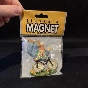 Rare HTF Flexible Magnet Non Breakable Clown On Bike Magnet Fason - Picture 1 of 3