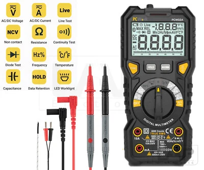Digital Multimeter True RMS Messgerät Strommesser Voltmeter Amperemeter PCW 02 A - Bild 1 von 4