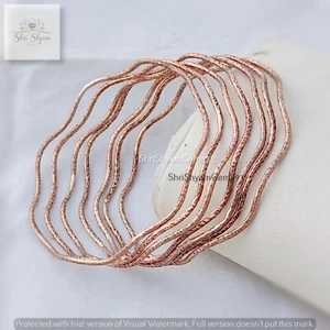 Squiggle Armreif, Zick Zack Wellenarmreifen 5 Stück gehämmertes Kupfer Damen Armband - Bild 1 von 8