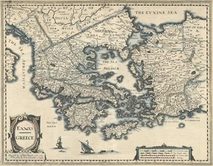 Antike Landkarte "Griechenland" John Speed, 1626 - Bild 1 von 8