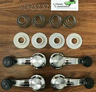 Camaro Firebird BLACK Window Crank Set Vent & Washers Springs Clips Pontiac Olds Foto 1 de 4