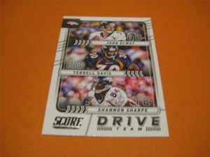 2017 Panini Score Drive Team #11 Broncos John Elway Terrell Davis Shannon Sharpe
