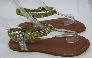 new Summer Gold Shoes Sandals WOMEN Size 6 - Picture 1 of 4