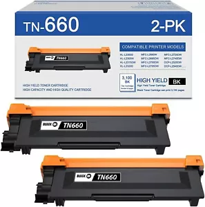 Confezione 2 cartucce toner TN660 ad alta resa per stampante Brother tn-630 MFC-L2700DW - Foto 1 di 5