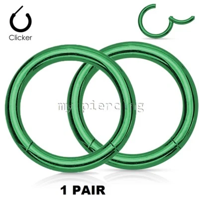 PAR Pendiente Aro Anillo Segmento Sin Costuras Bisagras Cartílago Labret Nariz Anillo Tabique Foto 1 de 3