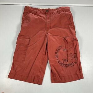 Old Navy Cargo Shorts Youth Size 16 Red Uniform Pockets Long Length Kids Boys 30