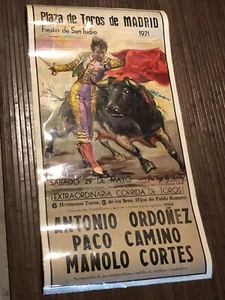 1971 Spanish Bullfighting Laminated Poster 42x21 - Picture 1 of 6
