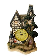 Father Time Cottage Mantel Clock Herbert Signed England Figurine Oak Tree Home