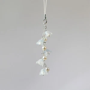 Vintage Lily Of The Valley Phone Chain Y2K Aesthetic Beaded Cell Phone Lanyard - Zdjęcie 1 z 5