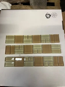 Beige Glass Border Tile Mosaic SDYX03 - Picture 1 of 1