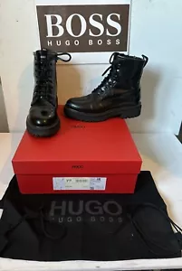Hugo Boss Leather Boots Size UK 4 EU 37 in Black - Picture 1 of 21
