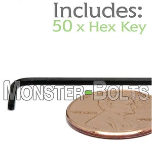 .050" Hex Tool / Allen Key - Qty 50 - 6150 Alloy Steel - Short Arm Wrench SAE - Picture 1 of 4