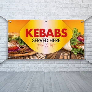 PVC Banner Kebab Fast Food Print Outdoor Waterproof High Quality - Picture 1 of 3