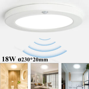 18W LED Ceiling Light PIR Motion Sensor Dimmable Flush Mount Garage Wall Lamp
