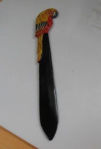 Vintage Enamel Parrot Bird Letter Opener - Picture 1 of 3