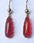 Antique 9ct Gold Victorian Agate Drop Earrings