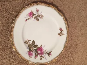 Gold Trim Japan Flower Plate Scalloped 8" - Picture 1 of 3
