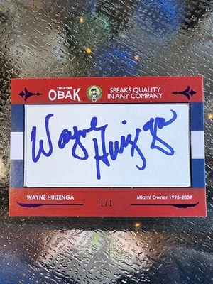 2011 TriStar Cut Signatures Autograph Wayne Huizenga Authentic Auto 1/1 Miami - Image 1 of 2