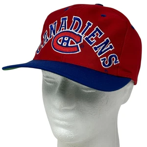 Vintage Montreal Canadiens Hat Cap Red 90s NHL Ice Hockey Competitor Snapback - Picture 1 of 9