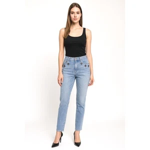 LOFT Relaxed Skinny Jeans 30 10 blau verziert distressed Denim Urban 67-24 - Bild 1 von 14