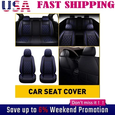 Fundas de cuero para coche Chevrolet Silverado GMC 1500 2500HD 3500HD 5 asientos EE. UU. Foto 1 de 4