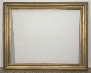 Cadre XIXè 15P doré à décors de perles Feuillure: 50,5 x 64,5 cm Vue: 48 x 62 cm - Picture 1 of 7