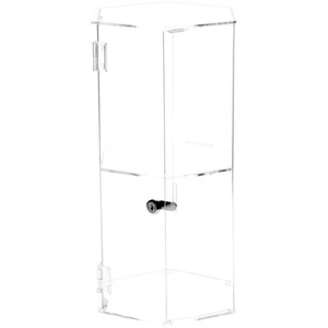 Plymor Clear Acrylic Hexagonal Locking Case, 1 Shelf, 18" H x 9.5" W x 8.25" D - Picture 1 of 1